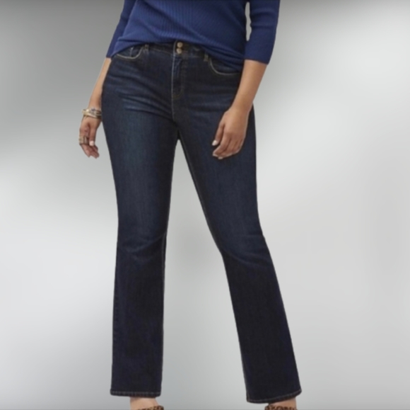 Lane Braynt Distinctly Boot Mid Rise Bootcut Jeans Darkwash Blue Denim Size 20 - Picture 3 of 12